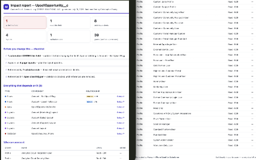 Marco — Where Used for Salesforce :: Marco. Polo. Found. Click any component in Setup and see everywhere it's used — flows, Apex, reports, layouts, validation rules.