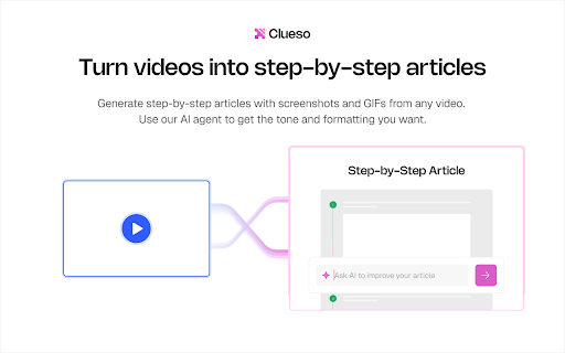 Clueso :: Transform any ordinary screen-recording into a studio-style video and a step-by-step how-to article with screenshots.