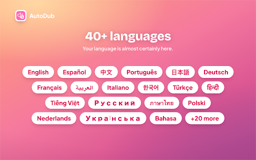 YouTube Video Translator & Dubbing - AutoDub :: Translate any YouTube video and hear it dubbed in your language by an AI voice, with translated subtitles on screen. Press play.