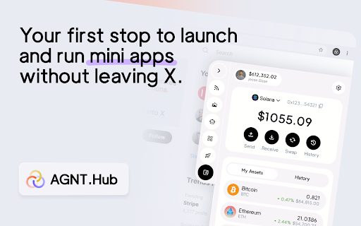 AGNT.Connect :: AI-powered Web3 extension that brings degen analytics, self-custodial wallet, and AI agents inside X.