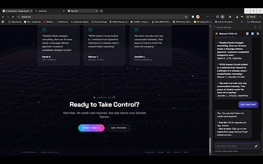 Browse With Me :: Premium AI research assistant that shares browser context with LLMs.