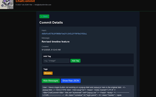 ChatCommit :: Git‑like version control for ChatGPT: commits, branches, merges, tags, and more.