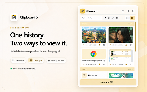 Clipboard X (Auto Save Clipboard History) :: Keep recent text, links, and images you copy in Chrome, stored locally on this device.
