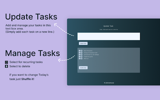 Today's Task :: A simple extension that opens a new tab with a daily task to complete.