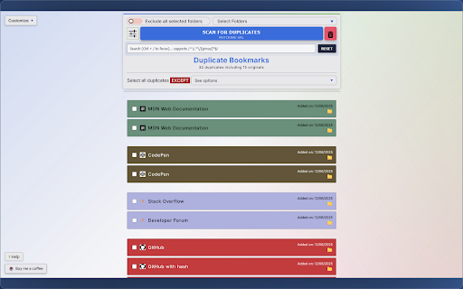 Quick Duplicate Bookmarks Finder :: Quick Duplicate Bookmarks Finder is a browser extension designed to help you efficiently search and eliminate duplicate bookmarks