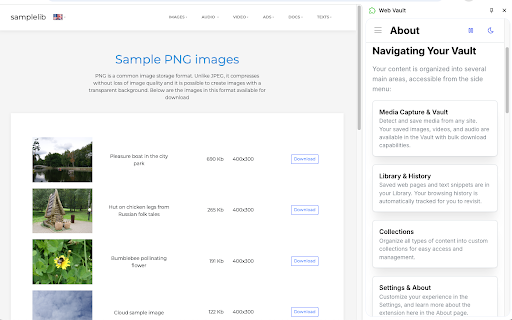 Web Vault :: Save and organize media, web pages, and text snippets.