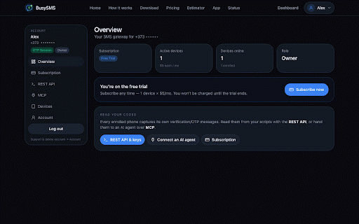 BusySMS OTP Autofill :: Automatically fill website OTP / verification code fields using codes from your BusySMS phones, then press Enter to continue.