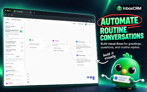 WhatsApp CRM – InboxCRM: Pipeline, Scheduler & Auto Reply for WhatsApp Web :: WhatsApp CRM for WhatsApp Web: kanban sales pipeline, contact notes & tags, quick replies, scheduled messages, chatbot & auto reply