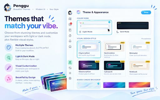 Penggu — Kanban Board, Notes, Pomodoro Timer & Web Clipper :: Penggu — Your personal workspace companion, living right in your browser. Kanban boards, web clipper, notes & focus timer.