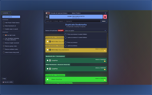 Quick Duplicate Bookmarks Finder :: Quick Duplicate Bookmarks Finder is a browser extension designed to help you efficiently search and eliminate duplicate bookmarks