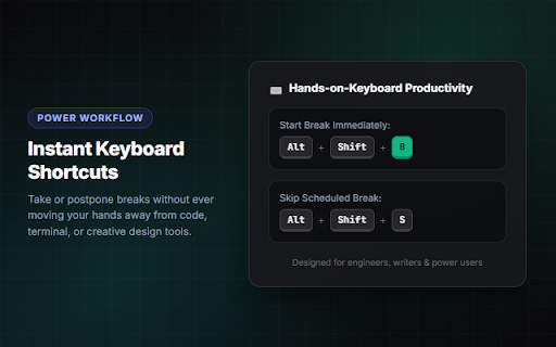EyeCare Pro :: Automated 20-20-20 rule eye rest reminders, guided breathing, and screen fatigue defense for developers and designers.