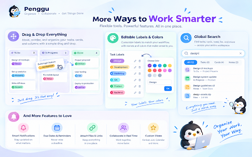 Penggu — Kanban Board, Notes, Pomodoro Timer & Web Clipper :: Penggu — Your personal workspace companion, living right in your browser. Kanban boards, web clipper, notes & focus timer.