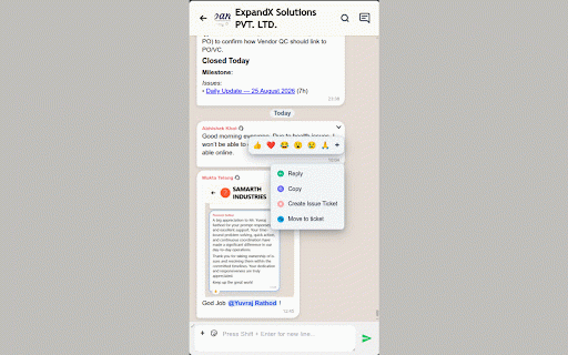TejoCollab :: Sidebar extension for chat and support on tejoerp platform